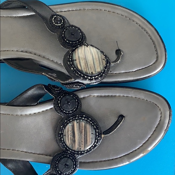 Predictions Shoes - Predictions black beaded wedges